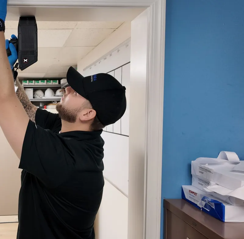TERRA technician performing an XRF lead paint inspection